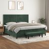 Cama Doble | Cama Para Adultos | Cama Box Spring Con Colchón Terciopelo Verde Oscuro 200x200 Cm Cfw6851946