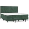 Cama Doble | Cama Para Adultos | Cama Box Spring Con Colchón Terciopelo Verde Oscuro 200x200 Cm Cfw6851946