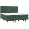 Cama Doble | Cama Para Adultos | Cama Box Spring Con Colchón Terciopelo Verde Oscuro 200x200 Cm Cfw6851946