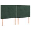 Cama Doble | Cama Para Adultos | Cama Box Spring Con Colchón Terciopelo Verde Oscuro 200x200 Cm Cfw6851946