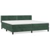 Cama Doble | Cama Para Adultos | Cama Box Spring Con Colchón Terciopelo Verde Oscuro 200x200 Cm Cfw9172901