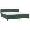 Cama Doble | Cama Para Adultos | Cama Box Spring Con Colchón Terciopelo Verde Oscuro 200x200 Cm Cfw9172901