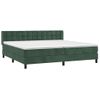 Cama Doble | Cama Para Adultos | Cama Box Spring Con Colchón Terciopelo Verde Oscuro 200x200 Cm Cfw9401937