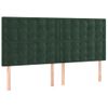 Cama Doble | Cama Para Adultos | Cama Box Spring Con Colchón Terciopelo Verde Oscuro 200x200 Cm Cfw1596788