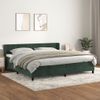 Cama Doble | Cama Para Adultos | Cama Box Spring Con Colchón Terciopelo Verde Oscuro 200x200 Cm Cfw1001763