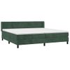 Cama Doble | Cama Para Adultos | Cama Box Spring Con Colchón Terciopelo Verde Oscuro 200x200 Cm Cfw1001763