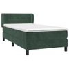 Cama Individual | Cama Para Adultos | Cama Box Spring Con Colchón Terciopelo Verde Oscuro 80x200 Cm Cfw1837683