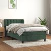 Cama Individual | Cama Para Adultos | Cama Box Spring Con Colchón Terciopelo Verde Oscuro 80x200 Cm Cfw2092099