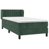 Cama Individual | Cama Para Adultos | Cama Box Spring Con Colchón Terciopelo Verde Oscuro 80x200 Cm Cfw4140274