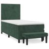 Cama Individual | Cama Para Adultos | Cama Box Spring Con Colchón Terciopelo Verde Oscuro 80x200 Cm Cfw5456679