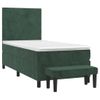 Cama Individual | Cama Para Adultos | Cama Box Spring Con Colchón Terciopelo Verde Oscuro 80x200 Cm Cfw5456679