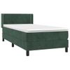 Cama Individual | Cama Para Adultos | Cama Box Spring Con Colchón Terciopelo Verde Oscuro 90x190 Cm Cfw8754871