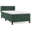 Cama Individual | Cama Para Adultos | Cama Box Spring Con Colchón Terciopelo Verde Oscuro 90x200 Cm Cfw7056011