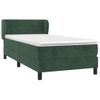 Cama Individual | Cama Para Adultos | Cama Box Spring Con Colchón Terciopelo Verde Oscuro 90x200 Cm Cfw7056011