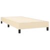 Cama Individual | Cama Para Adultos | Cama Box Spring Con Colchón Y Led Tela Crema 90x190 Cm Cfw2889784