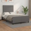 Cama Doble | Cama Para Adultos | Estructura Cama Con Cabecero Cuero Sintético Gris 120x190 Cm Cfw8734558