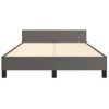 Cama Doble | Cama Para Adultos | Estructura Cama Con Cabecero Cuero Sintético Gris 120x190 Cm Cfw8734558