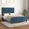 Cama Doble | Cama Para Adultos | Estructura Cama Con Cabecero Terciopelo Azul Oscuro 140x190 Cm Cfw5562805