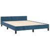 Cama Doble | Cama Para Adultos | Estructura Cama Con Cabecero Terciopelo Azul Oscuro 140x190 Cm Cfw5562805