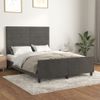 Cama Doble | Cama Para Adultos | Estructura Cama Con Cabecero Terciopelo Gris Oscuro 140x190 Cm Cfw2573050