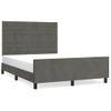 Cama Doble | Cama Para Adultos | Estructura Cama Con Cabecero Terciopelo Gris Oscuro 140x190 Cm Cfw2573050