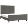 Cama Doble | Cama Para Adultos | Estructura Cama Con Cabecero Terciopelo Gris Oscuro 140x190 Cm Cfw2573050