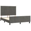 Cama Doble | Cama Para Adultos | Estructura Cama Con Cabecero Terciopelo Gris Oscuro 140x190 Cm Cfw2573050