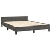 Cama Doble | Cama Para Adultos | Estructura Cama Con Cabecero Terciopelo Gris Oscuro 140x190 Cm Cfw2573050