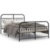 Cama Doble | Cama Para Adultos | Estructura Cama Con Cabecero Y Estribo Metal Negro 137x190 Cm Cfw4127236