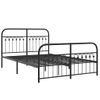 Cama Doble | Cama Para Adultos | Estructura Cama Con Cabecero Y Estribo Metal Negro 137x190 Cm Cfw4127236