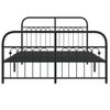 Cama Doble | Cama Para Adultos | Estructura Cama Con Cabecero Y Estribo Metal Negro 137x190 Cm Cfw4127236