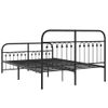 Cama Doble | Cama Para Adultos | Estructura Cama Con Cabecero Y Estribo Metal Negro 137x190 Cm Cfw4127236