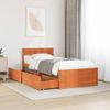 Cama Individual | Cama Para Adultos | Estructura Cama Con Cajones Madera Maciza Pino Marrón 90x190 Cm Cfw3026258