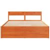 Cama Doble | Cama Para Adultos | Estructura Cama Con Cajones Madera Pino Marrón Cera 150x200 Cm Cfw8954009