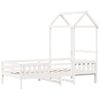 Cama Individual | Cama Para Adultos | Estructura Cama Con Techo Madera Maciza Pino Blanca 90x190 Cm Cfw2081657