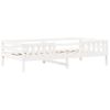 Cama Individual | Cama Para Adultos | Estructura Cama Con Techo Madera Maciza Pino Blanca 90x190 Cm Cfw2081657