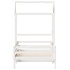 Cama Individual | Cama Para Adultos | Estructura Cama Con Techo Madera Maciza Pino Blanca 90x190 Cm Cfw2081657