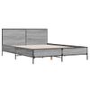 Cama Doble | Cama Para Adultos | Estructura Cama Madera Ingeniería Metal Gris Sonoma 150x200 Cm Cfw6009369