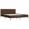 Cama Doble | Cama Para Adultos | Estructura Cama Madera Ingeniería Metal Marrón Roble 120x190 Cm Cfw1408733