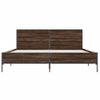 Cama Doble | Cama Para Adultos | Estructura Cama Madera Ingeniería Metal Marrón Roble 120x190 Cm Cfw1408733