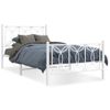 Cama Individual | Cama Para Adultos | Estructura Cama Metal Cabecero Y Estribo Blanca 100x190 Cm Cfw8838788