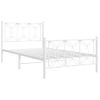 Cama Individual | Cama Para Adultos | Estructura Cama Metal Cabecero Y Estribo Blanca 100x190 Cm Cfw8838788