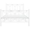 Cama Individual | Cama Para Adultos | Estructura Cama Metal Cabecero Y Estribo Blanca 100x190 Cm Cfw8838788