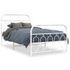 Cama Individual | Cama Para Adultos | Estructura Cama Metal Cabecero Y Estribo Blanca 100x190 Cm Cfw2725970