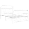 Cama Individual | Cama Para Adultos | Estructura Cama Metal Cabecero Y Estribo Blanca 100x190 Cm Cfw2725970