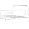 Cama Individual | Cama Para Adultos | Estructura Cama Metal Cabecero Y Estribo Blanca 100x190 Cm Cfw2725970