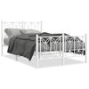 Cama Doble | Cama Para Adultos | Estructura Cama Metal Con Cabecero Y Estribo Blanco 120x190 Cm Cfw6285143