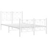 Cama Doble | Cama Para Adultos | Estructura Cama Metal Con Cabecero Y Estribo Blanco 120x190 Cm Cfw6285143