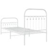 Cama Individual | Cama Para Adultos | Estructura Cama Metal Con Cabecero Y Pie Cama Blanca 75x190 Cm Cfw8766604