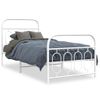 Cama Individual | Cama Para Adultos | Estructura Cama Metal Con Cabecero Y Pie Cama Blanca 90x190 Cm Cfw3632952